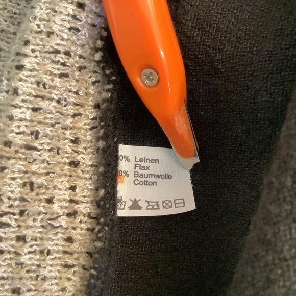 Zele Black and Tan Cardigan Sweater Size Small Button Flax & Cotton - Picture 7 of 11